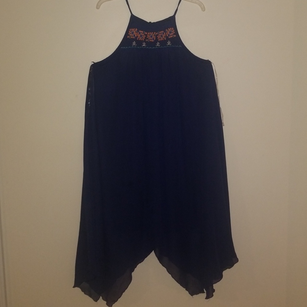 Blue sheer flowy dress